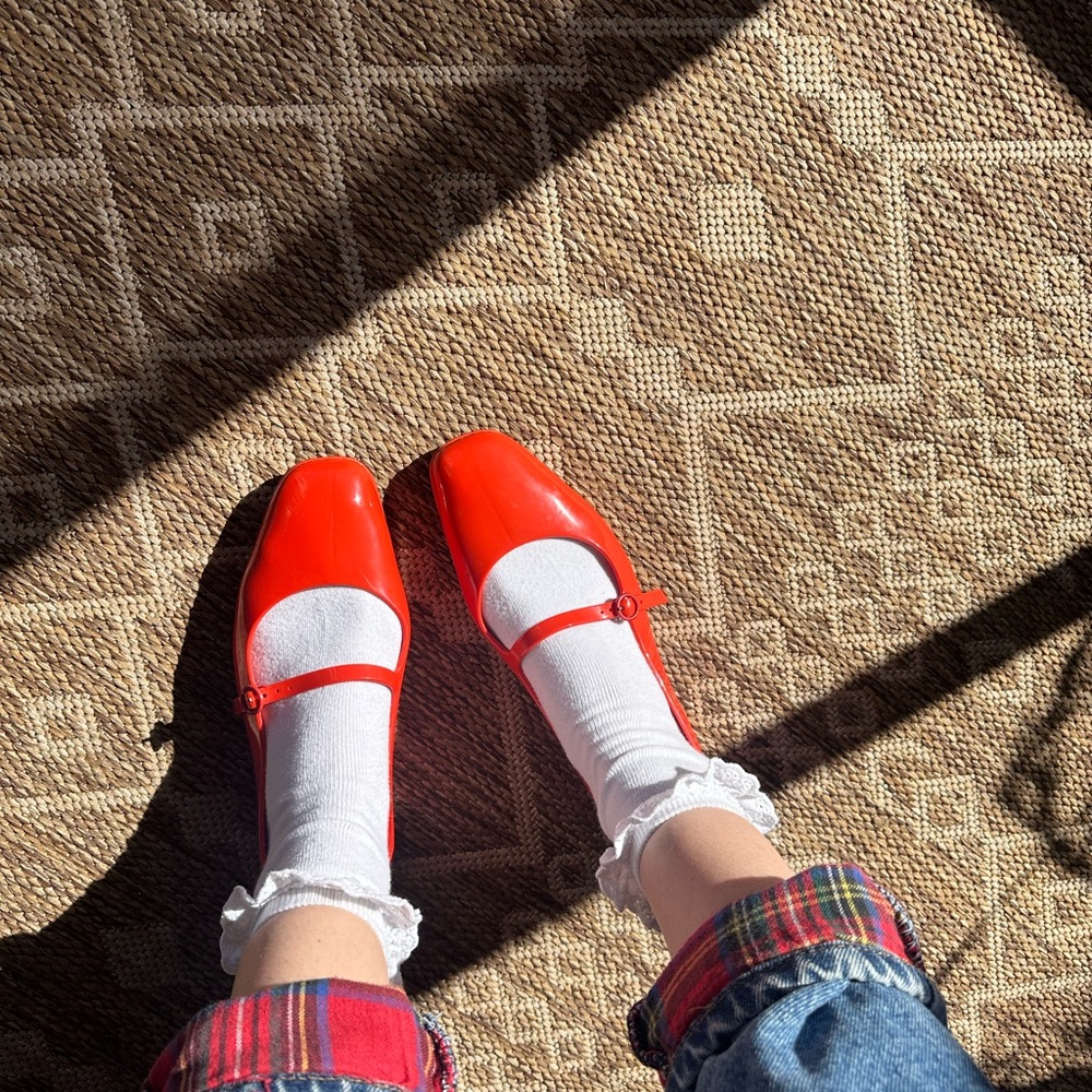 Melissa Believe Vibrant Red Mary Jane Flats